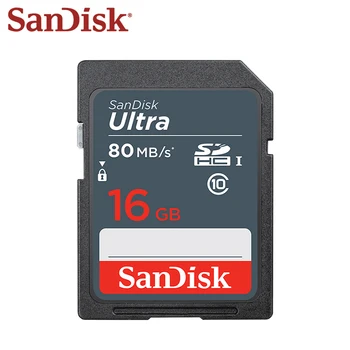 100% Оригинальная SD-карта Sandisk Ultra 16 ГБ 32 ГБ 64 ГБ 128 ГБ 256 ГБ Скорость До 80 МБ/с. Карта памяти класса 10 UHS-I Для камеры