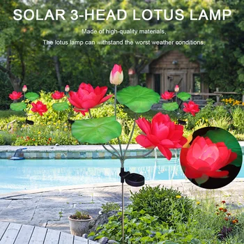2 упаковки садовых фонарей Lotus IP65 Водонепроницаемые солнечные декоративные цветочные фонари Реалистичные с 3 цветами для декора сада и двора