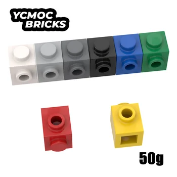 50 г строительных блоков MOC, совместимых с Particle 87087, Специальные кирпичные детали 1x1 с заклепкой сбоку, обучающая техническая игрушка 