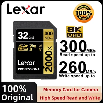 Lexar 2000X SD-Карта Gold Series V90 Class 10 U3 UHS-II 32 ГБ 64 ГБ 128 ГБ 256 ГБ SDHC SDXC Карта Высокоскоростная Карта Памяти 4K для Камеры