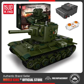 MOULD KING 20026 Военные игрушки-танки времен Второй мировой войны КВ-2, строительные блоки, кирпичи, модель танка с дистанционным управлением для мальчиков, подарок на День рождения