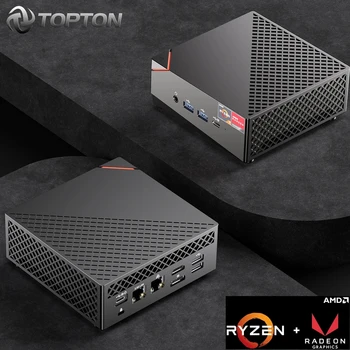 TOPTON Игровой Мини-ПК Windows 11 AMD Ryzen 7 5800U 5 4500U NVMe SSD 2.5G LAN Портативный Настольный Мини-компьютер 3x4 K HTPC WiFi6 BT