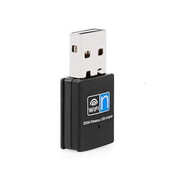 Беспроводной мини-USB Wifi адаптер 802.11N 300 Мбит/с USB2.0 приемник, сетевая карта-ключ для настольного портативного ПК