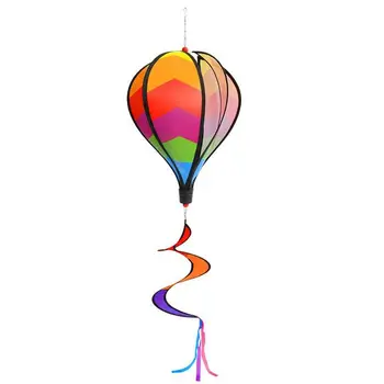Воздушный шар, красочный садовый спиннер, вращающаяся ветряная лента, Ветряная мельница, Наружное подвесное украшение, Радужная вертушка