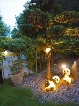 Декоративные светильники для планировки сада во внутреннем дворе, небольшие ландшафтные светильники во внутреннем дворе, солнечные фонари для газона, фонари для газона panda
