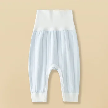 Детские брюки Kiddiezoom с высокой талией, хлопковые брюки для новорожденных мальчиков и девочек, осенне-зимняя одежда для младенцев