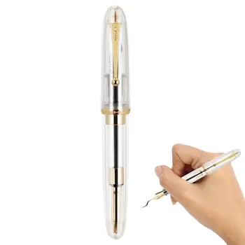 Изящные ручки с тонким наконечником, преобразователь чернил большой емкости, 9019, Перьевые ручки с металлическим наконечником, Элегантная ручка с золотым зажимом, подарок для коллег, долговечный