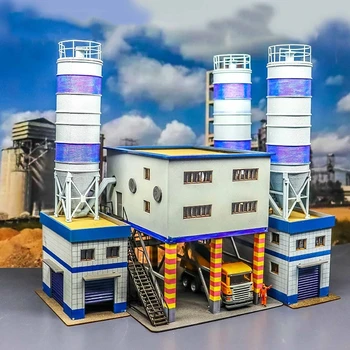 Модель цементного завода в масштабе 1/87 HO, модель промышленного здания, макет сцены из песка 