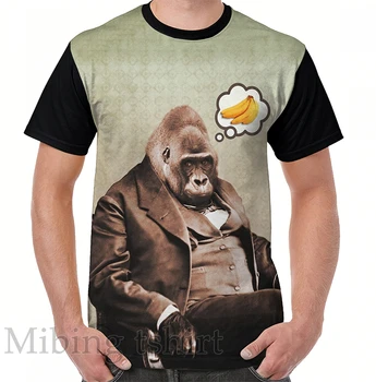 Мужская футболка с забавным принтом, женские топы, футболка Gorilla My Dreams, графическая футболка с круглым вырезом и коротким рукавом, повседневные футболки