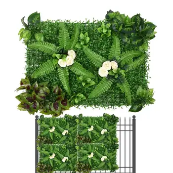 Панели из искусственных растений 40x60 см, экран для живой изгороди, Наружный Садовый декор Для стен, Заборы, Реалистичная стена из искусственных растений