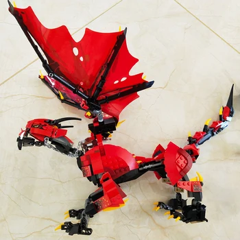 Серия Ninja Fight Flame Shadow Dragon Ideas, Совместимая с моделью 70653 Строительных блоков Moc, кирпичей, развивающих детских игрушек 882 шт.
