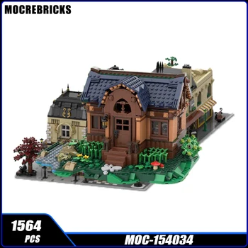 Средневековый дом серии Альтернативный Уличный строительный блок DIY Модель MOC-154034 Коллекция экспертов Головоломка высокой сложности Кирпичная игрушка