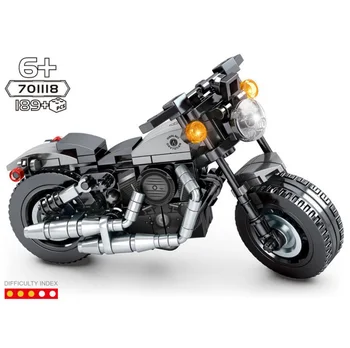 Технический строительный блок для горячих мотоциклов Harl Iron 883 Модель двигателя автомобиля Steam Bricks Коллекция развивающих игрушек в подарок