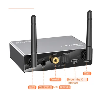 ЦАП 6 в 1, Bluetooth 5.3, приемник-передатчик, оптический коаксиальный AUX RCA USB TF, беспроводной аудиоадаптер (без аккумулятора)