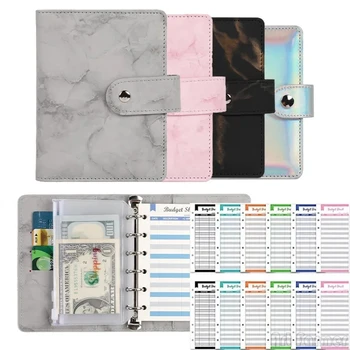 Цветной планировщик бюджета A7 Marble, конверты для переплета, обложка для блокнота для составления бюджета, органайзер для переплета бюджета