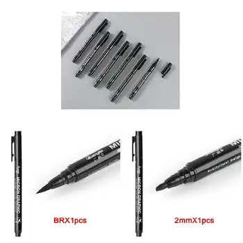 Черная ручка с тонким наконечником для рисования линий комиксов и аниме Водонепроницаемая ручка для рисования