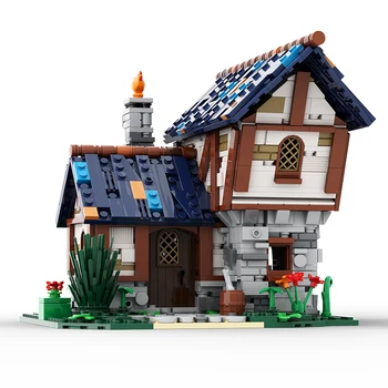 MOC Streetscape Architecture, модель фермерского коттеджа, орнамент, набор строительных блоков, игрушки для подарка, Рождественский подарок