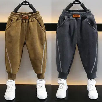 Свободные брюки для маленьких мальчиков и девочек, новые модные повседневные однотонные весенне-осенние детские штаны в корейском стиле на 2-10 лет