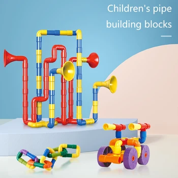 Форма Водопроводной Трубы 3D Строительные Блоки Плитки Строительный Набор Игрушек Для детей.Десантный корабль