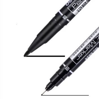 20шт Перманентные маркеры Ручка с двойным наконечником 0,5 мм / 1 мм Черный синий красный Водонепроницаемые быстросохнущие канцелярские ручки для перманентных знаков