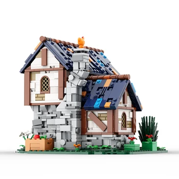 MOC Streetscape Architecture, модель фермерского коттеджа, орнамент, набор строительных блоков, игрушки для подарка, Рождественский подарок