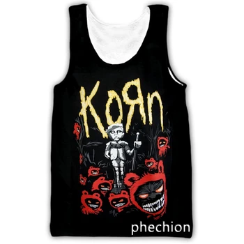 phechion/ Новая мода для мужчин/женщин, Korn Band, жилет без рукавов с 3D принтом, уличная одежда, мужская свободная спортивная майка A239