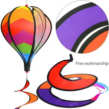 Воздушный шар, красочный садовый спиннер, вращающаяся ветряная лента, Ветряная мельница, Наружное подвесное украшение, Радужная вертушка