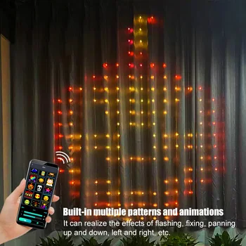 Умные Светодиодные RGB Гирлянды Для Занавесок Bluetooth APP Control Рождественская Сказочная Световая Гирлянда DIY Picture Display Party Wedding Decor