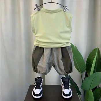 Новый комплект жилетов для маленьких мальчиков от 2 до 11 лет, модные детские комплекты из 2 предметов, Корейская версия красивой детской одежды для подростков на лето
