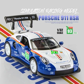1:32 Porsche 911 GT3 RSR blue car модель автомобиля из сплава, имитирующая коллекцию украшений автомобиля, подарочная игрушка, модель для литья под давлением, игрушка для мальчика A40