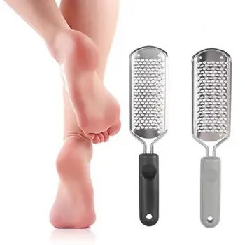 1 шт. напильник-рашпиль для ног из нержавеющей стали для педикюра, средство для удаления мозолей, жесткий скруббер для омертвевшей кожи, прочный отшелушивающий домашний педикюр, легко моющийся