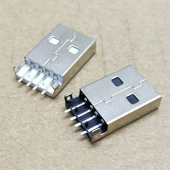 10 шт./лот USB 2.0 Штекер A Типа USB PCB Разъем 180 градусов SMT AM 4pin Штекерный USB Разъем