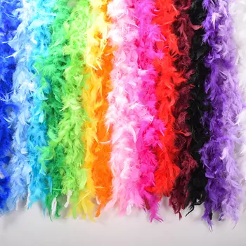 2 м Многоцветный пушистый шарф-боа ручной работы из страусиных перьев ручной работы, одежда для свадьбы, украшения на День Святого Валентина, танцевальное представление