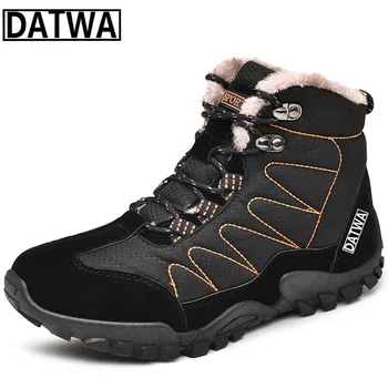 2024 Datwa, Мужская зимняя теплая обувь для рыбалки, уличная Повседневная спортивная обувь, мужские высокие плюшевые Дышащие нескользящие зимние ботинки для скалолазания