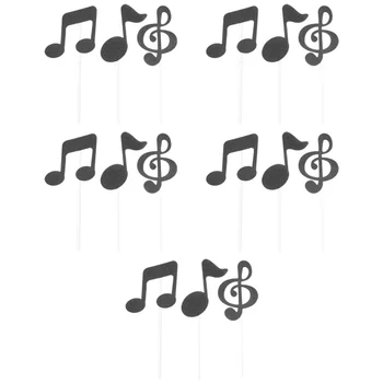 30 Шт Музыкальные Ноты Тематический Топпер Для Кексов Бумажные Вставки Для Торта Открытка Украшение Топпера Для Свадебного Торта
