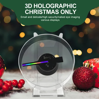 3D голографическая рекламная подсветка светодиодная настольная модель вентилятора экран с воспроизведением звука с прозрачной крышкой голографический вентилятор
