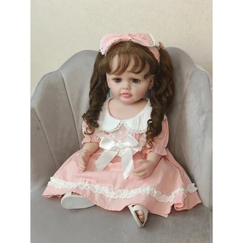 55 СМ Мягкая Силиконовая Кукла Reborn Baby Doll Игрушка Реалистичная Принцесса Для Малышей Искусство Bebe Can Игрушки Для Ванной Подарки На День Рождения Для Детей