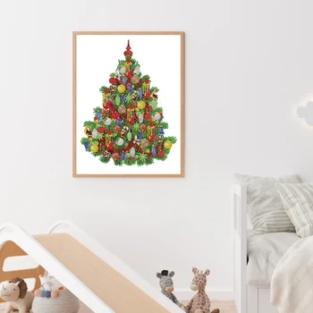 5D DIY Частичная алмазная роспись сверлом специальной формы Рождественская елка Домашний декор