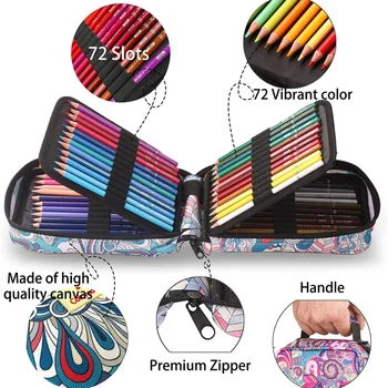 72 цвета Цветные карандаши Масляные карандаши для рисования Цветные карандаши для школьников Принадлежности для художников с сумкой для переноски