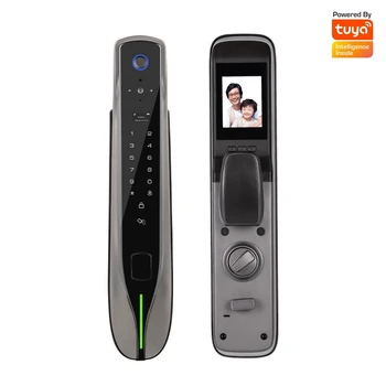 Автоматическая встроенная камера, приложение Tuya WiFi, замок с дистанционным управлением, распознавание глазка, пароль по отпечатку пальца, карта-ключ, умный дверной замок