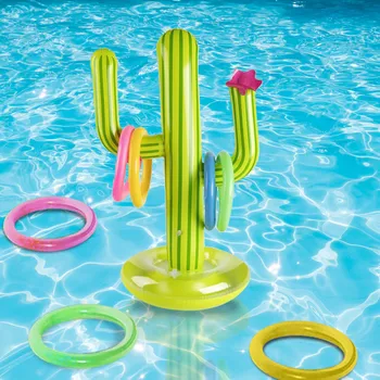 Аксессуары для открытого бассейна, Надувной игровой набор для подбрасывания колец с кактусами, Плавающие игрушки для бассейна, Принадлежности для пляжных вечеринок, Бар для вечеринок, путешествия