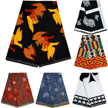 Африканская Ткань С Восковым Принтом, Лоскутное Шитье Tissu Craft DIY, Текстильная Материя Для Вечернего Платья, атласное 100% Натуральное Платье Pagne