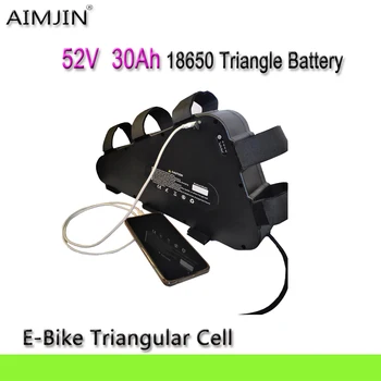 Батарея 52V 18650 E-bike Triangle Battery 30Ah Огромной емкости 2000 Вт для электрического велосипеда Bafang