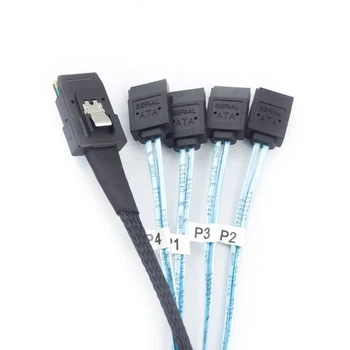 Высокоскоростной соединительный кабель MINI SAS SFF-8087 с 4 портами SATA для сервера
