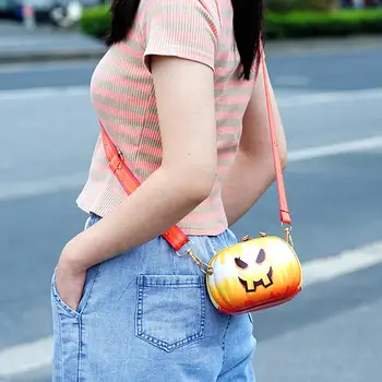 Готическая сумочка, сумка через плечо в виде тыквы с круглым лицом на Хэллоуин, сумка через плечо в виде Маленького дьявола, сумка-мессенджер в виде тыквы, женская сумка G N1M1