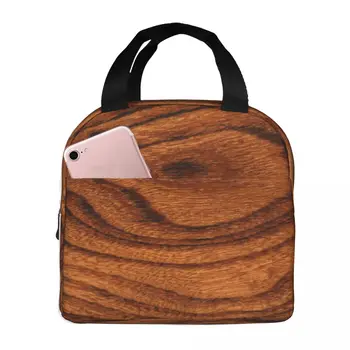 Деревянная Портативная Изолированная Оксфордская сумка для ланча, Многоразовый Ланч-Бокс, Органайзер для ланча, Термоохладитель, сумка-тоут