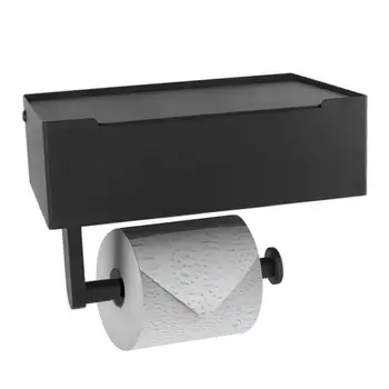 Держатель для бумажных полотенец, устойчивый к царапинам, Место для мелких предметов Держатель для рулонов туалетной бумаги для телефона из нержавеющей стали для ванной комнаты