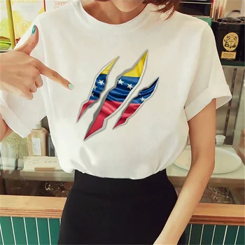 Женская футболка Venezuela, японский топ Y2K, забавная дизайнерская одежда с графическим рисунком для девочек