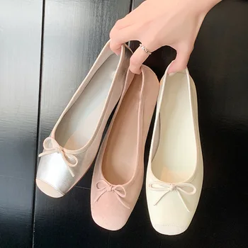 Женщин сладкий розовый шелк Мэри Джейн обувь для женщин лодыжки пряжки толстые каблуки насосы женские мелкий рот лук балетки балетные туфли
