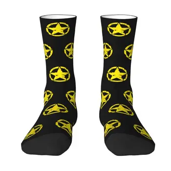 Забавные американские тактические носки со звездами в стиле милитари для женщин и мужчин, стрейчевые летние Осенне-зимние носки для экипажа